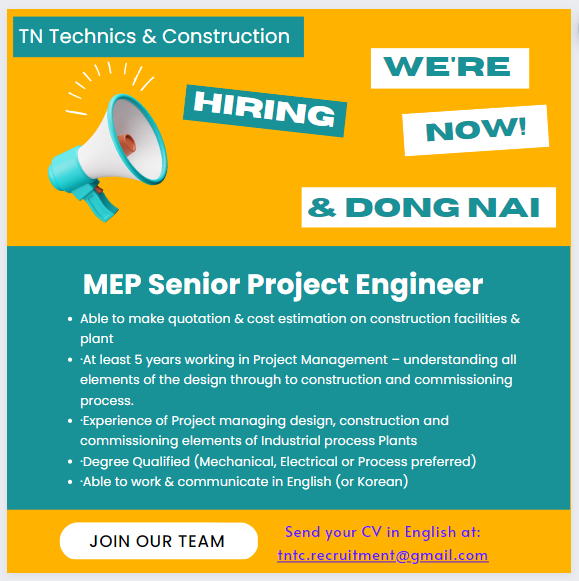 Recruitment: MEP Senior Project Engineer